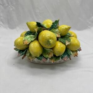 VTG Italian Capodimonte Majolica porcelain lemon bowl